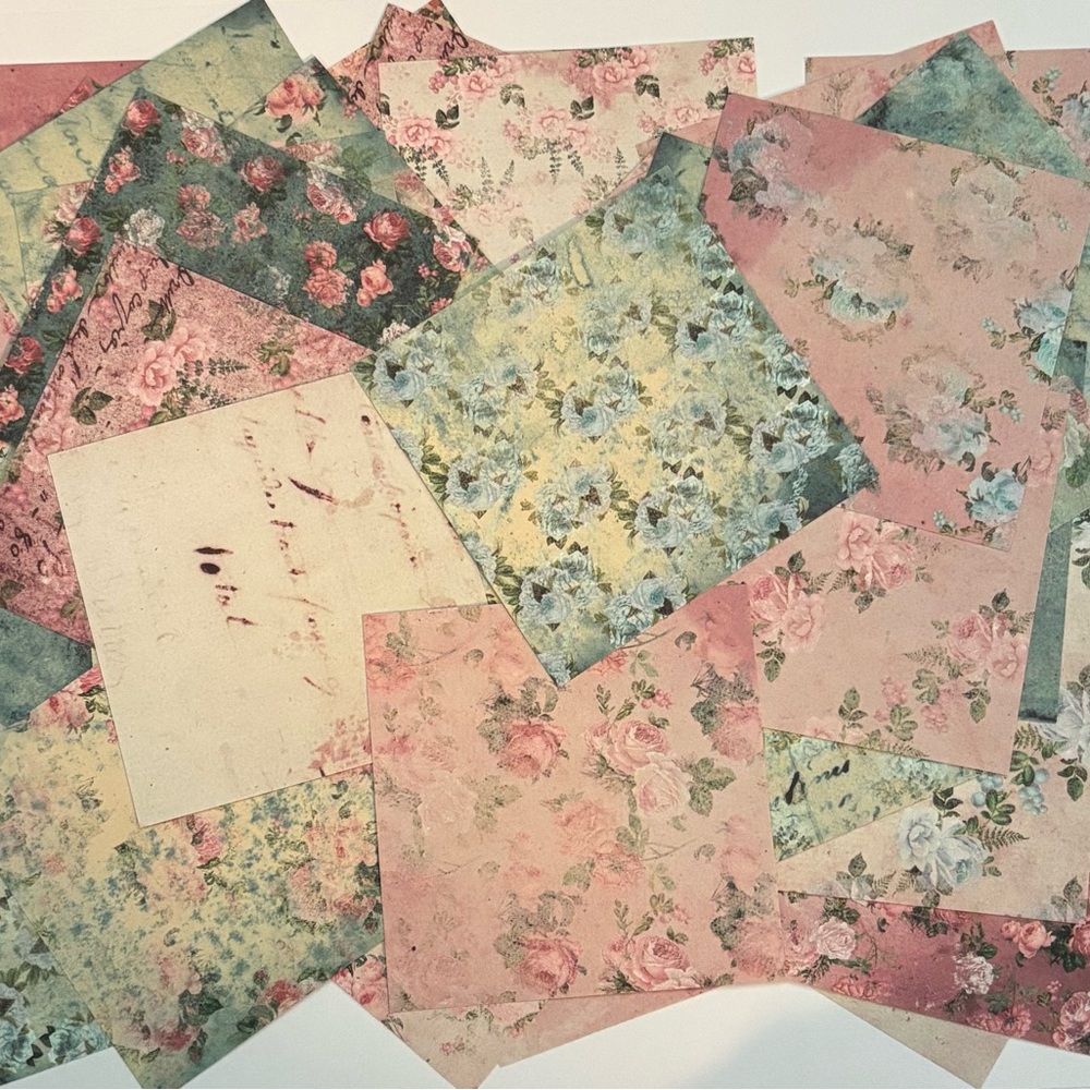 Floral Patterned Craft Paper Set